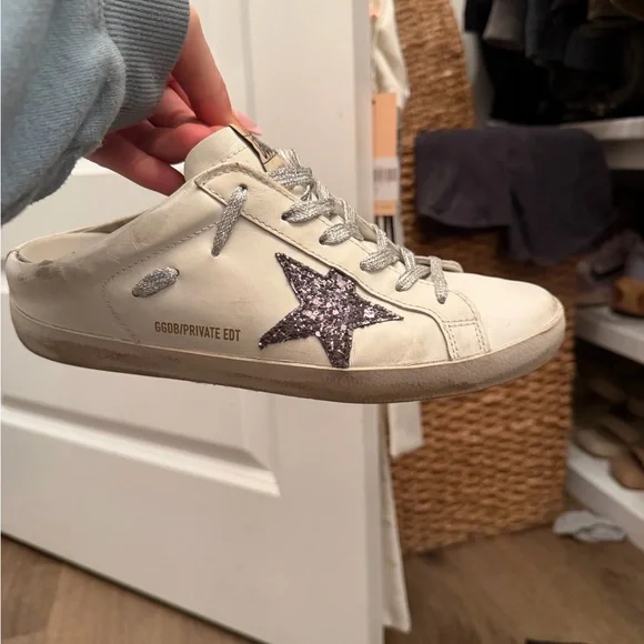 Golden Goose White and Silver Sneakers - Picture 7 of 7